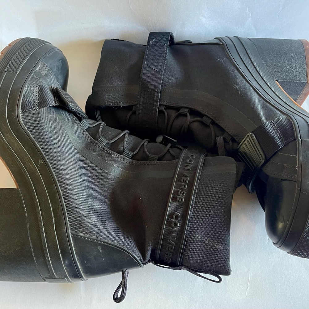 CONVERSE Combat Boots Womens 10 Black Chuck Taylor All Star Platform chunky heel - Picture 5 of 9